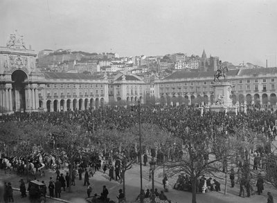 Celebrazioni della vittoria in Praça do Comércio, Lisbona, 1918 da Unbekannt Unbekannt
